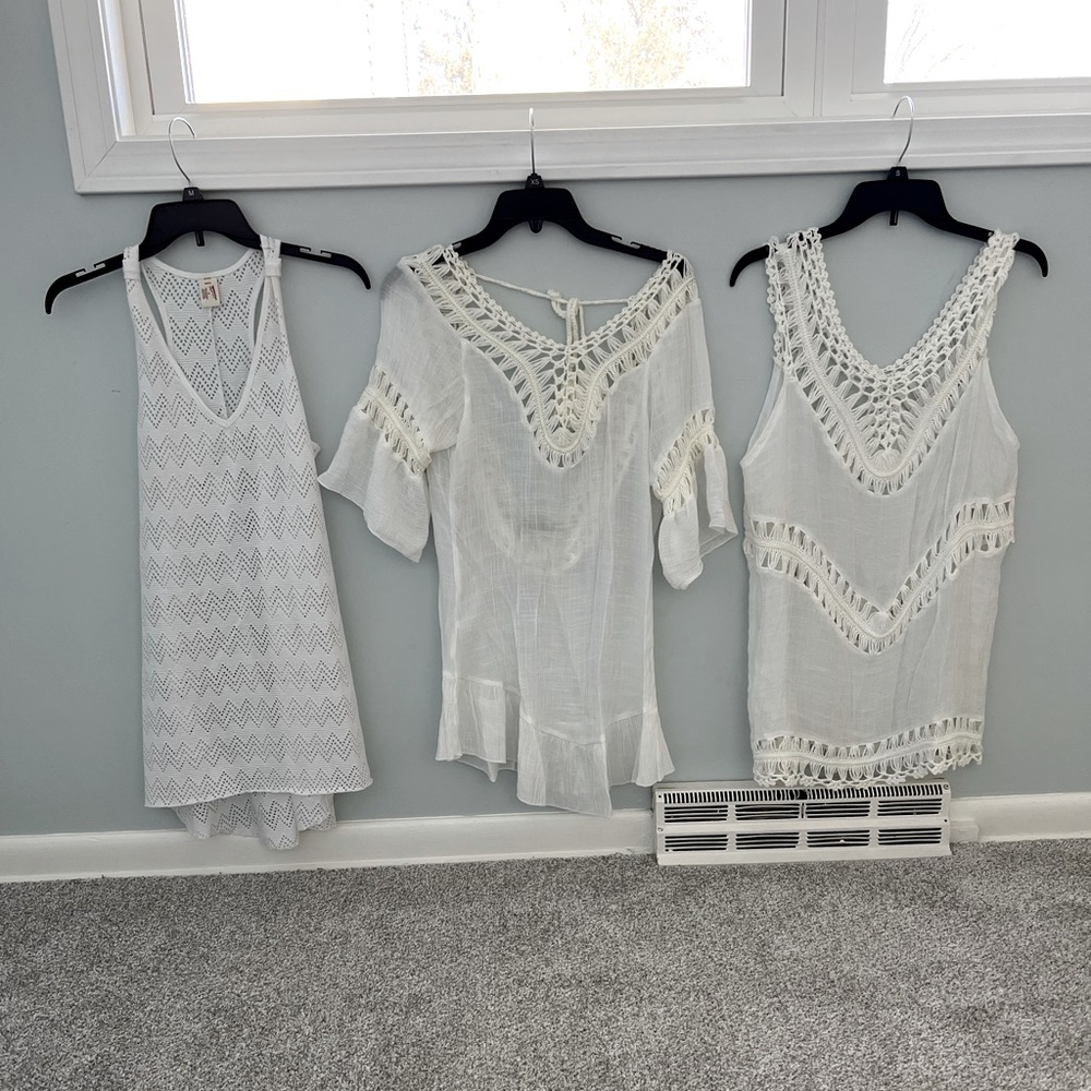 3 white swimsuit coverups (all 3 for $20)